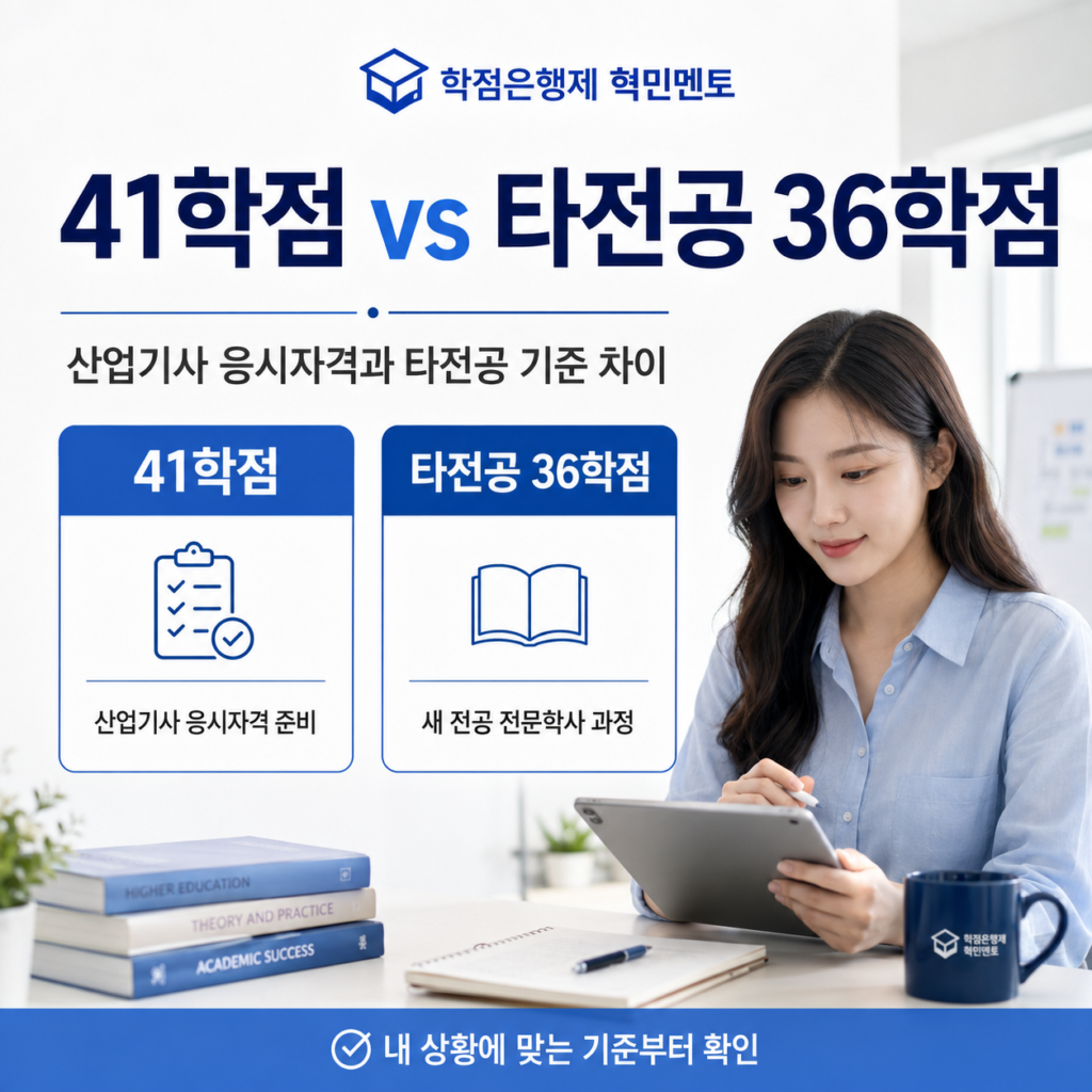 학점은행제 41학점으로 산업기사 응시자격 갖추는 방법 2 41학점 36학점