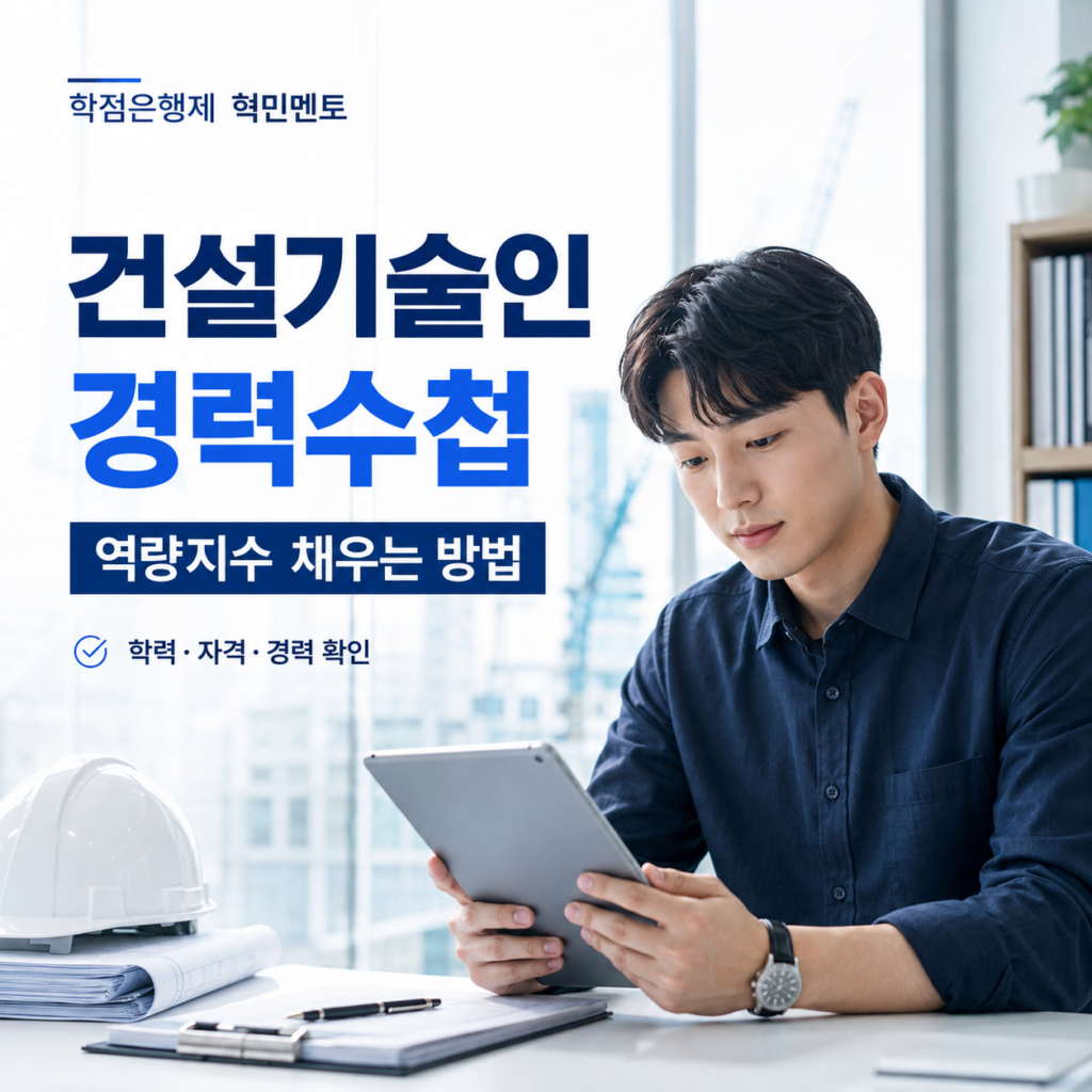건설기술인 경력수첩 역량지수 채우는 방법, 학력·자격·경력부터 확인하세요 1 건설기술인 경력수첩