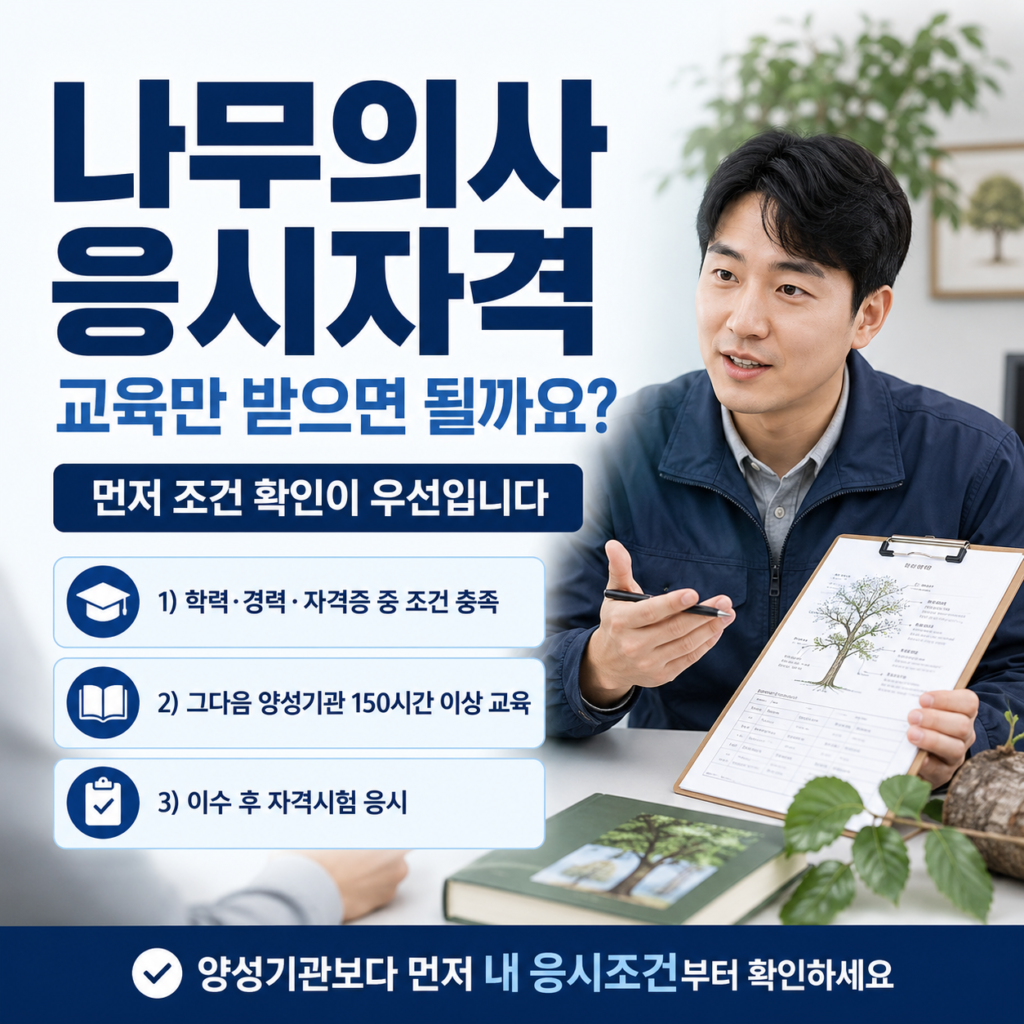 나무의사 자격증 응시자격부터 양성기관 150시간까지 준비 순서 1 나무의사 응시자격