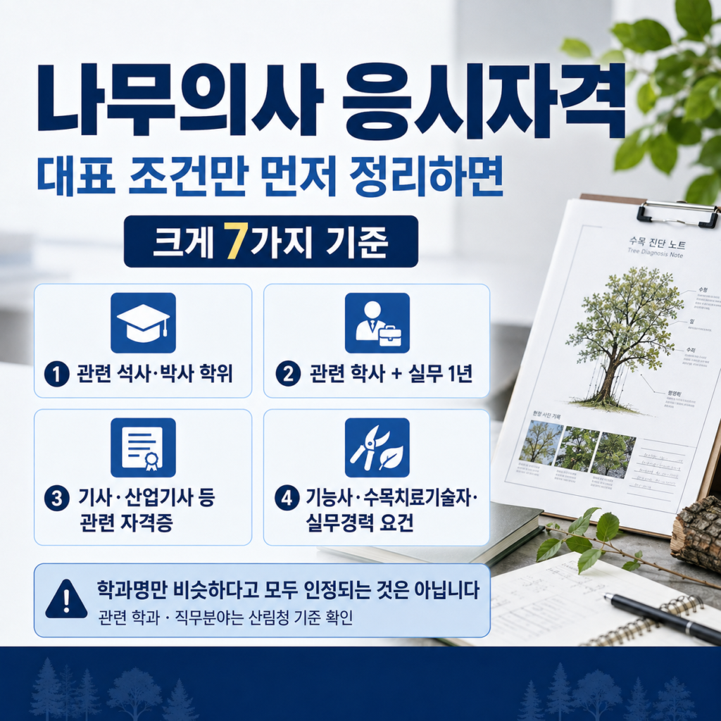 나무의사 자격증 응시자격부터 양성기관 150시간까지 준비 순서 2 나무의사 핵심