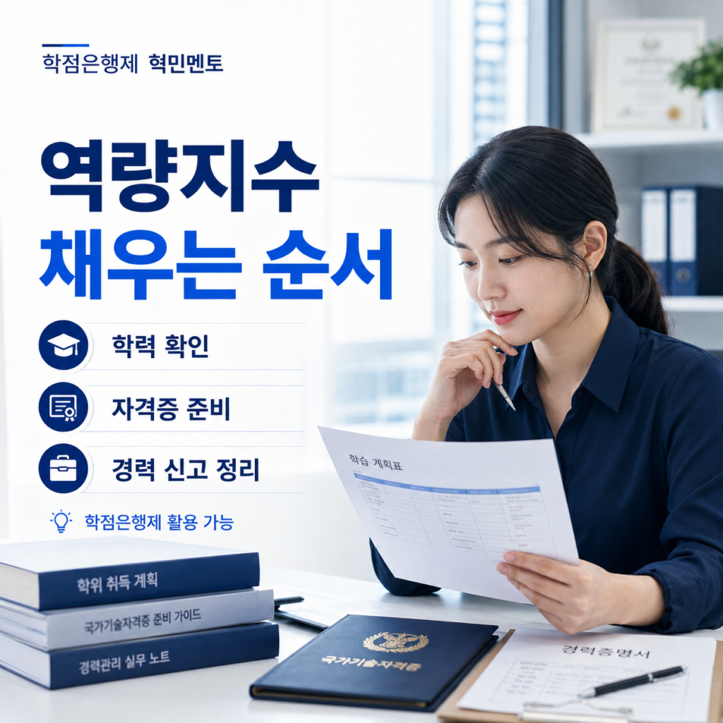 건설기술인 경력수첩 역량지수 채우는 방법, 학력·자격·경력부터 확인하세요 3 역량지수 채우는 순서