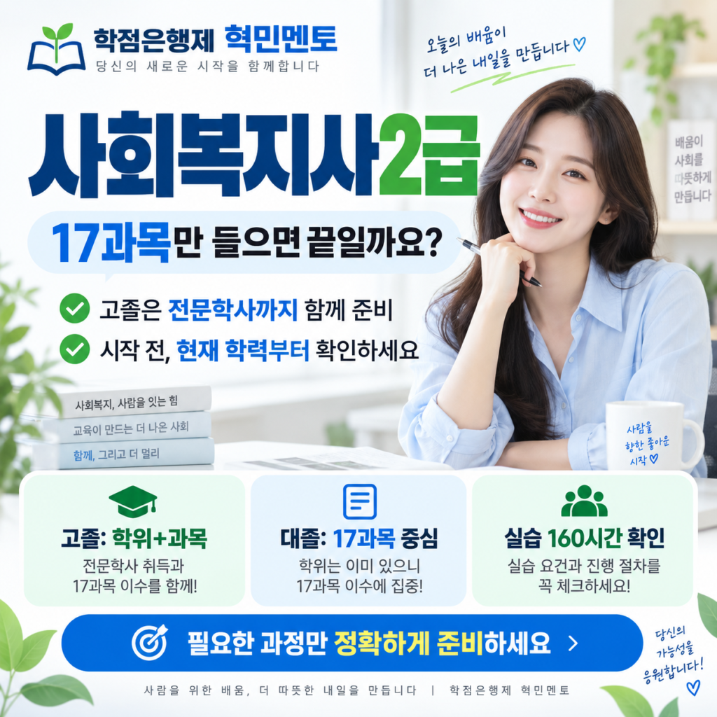 학점은행제 사회복지사2급 취득방법, 실습까지 어떻게 준비할까 1 학점은행제 사회복지사2급