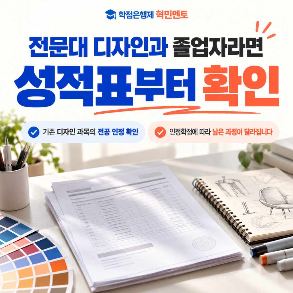 디자인 과목 인정 성적표부터 확인 4