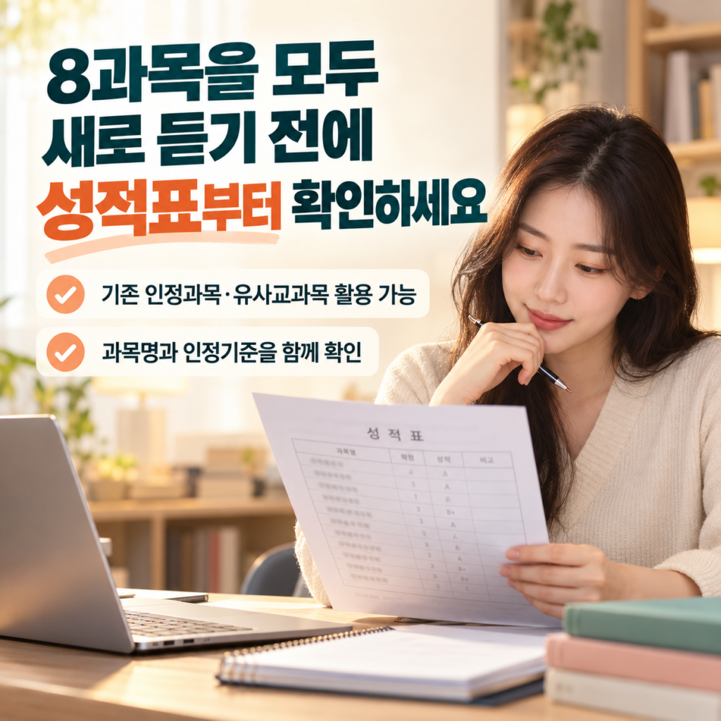 장애영유아보육교사 자격증 온라인으로 단 기간에 취득하는 방법 2 성적표로 확인하는 인정과목 2